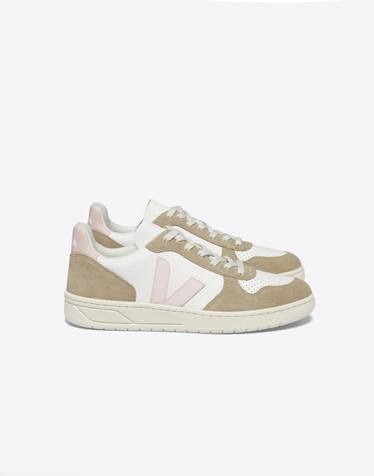 VEJA V-10 Chromefree White Leather Petale Sahara