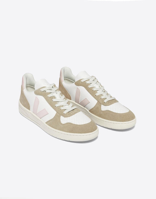 VEJA V-10 Chromefree White Leather Petale Sahara