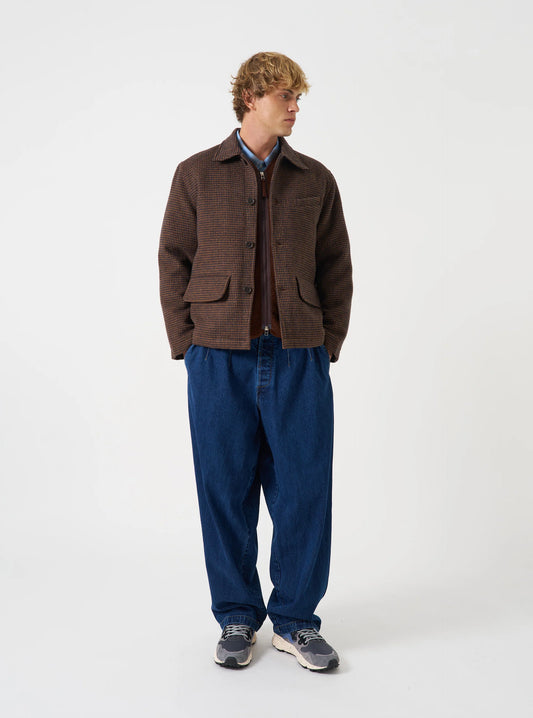 Universal Works Navy/Brown Wool Tweed Mix Franck Jacket