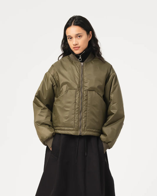 Girls Of Dust B52 Bomber Jacket Fury Nylon Avocado