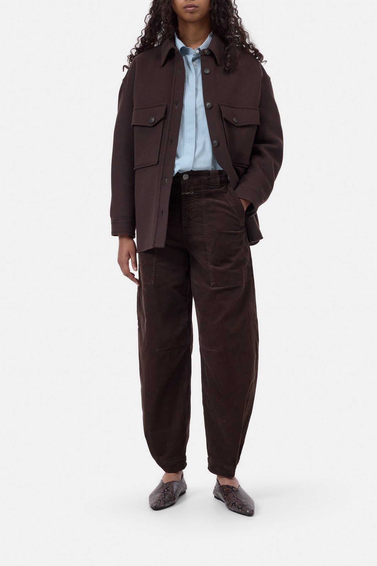 Closed Barrel Pants Rhannon Mahagony Brown