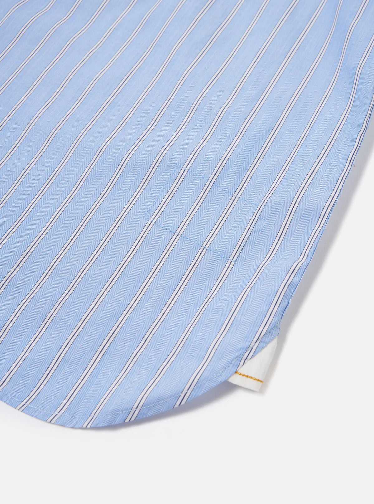 Universal Works Mc Stripe Square Pocket Shirt Blue