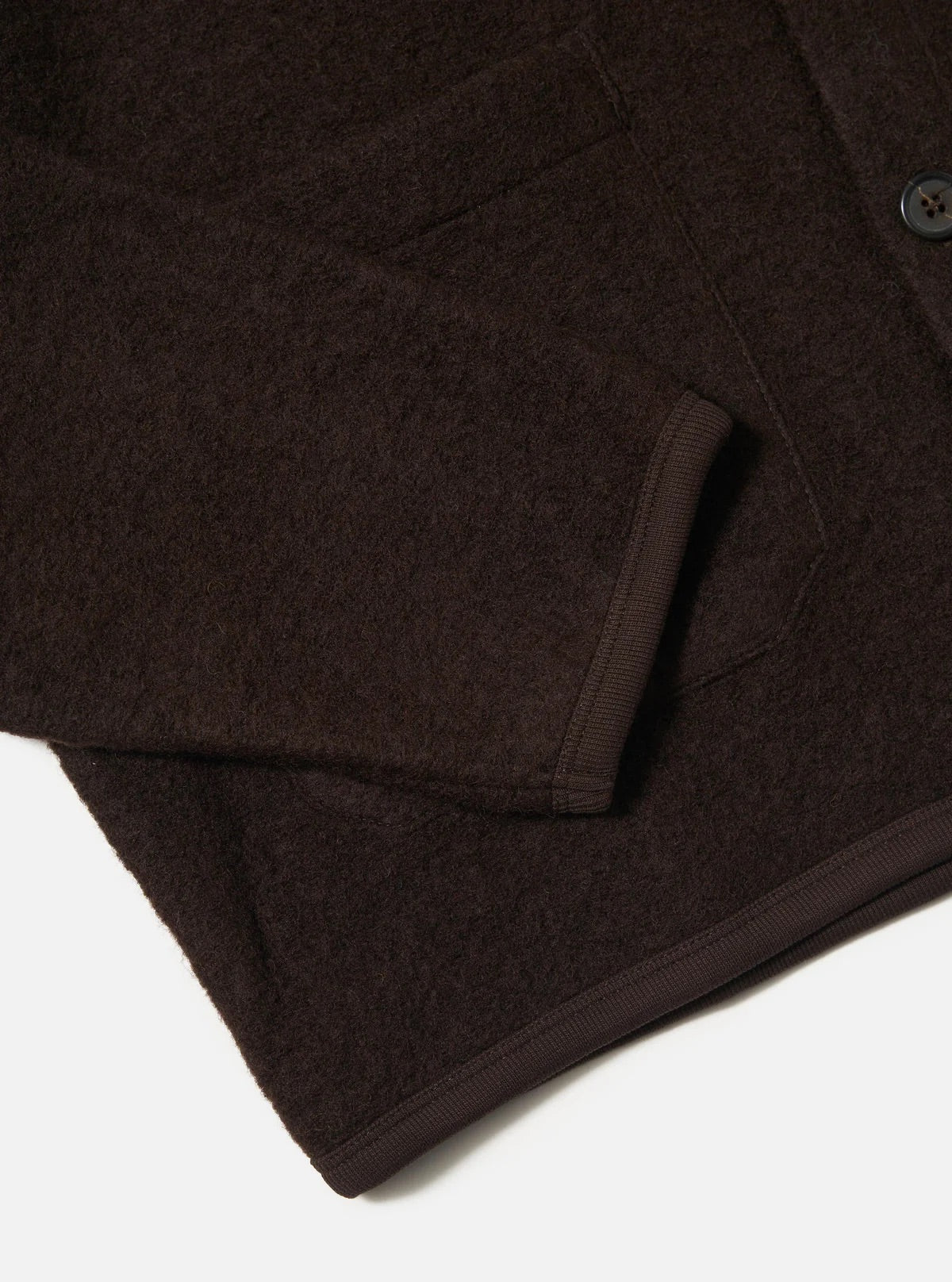 Universal Works Brown Wool Fleece Cardigan