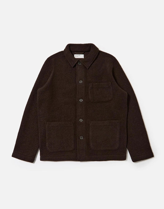 Universal Works Brown Wool Fleece Field Jacket