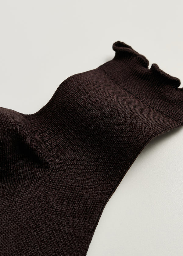 Aiayu Cotton Frill Sock Chocolate