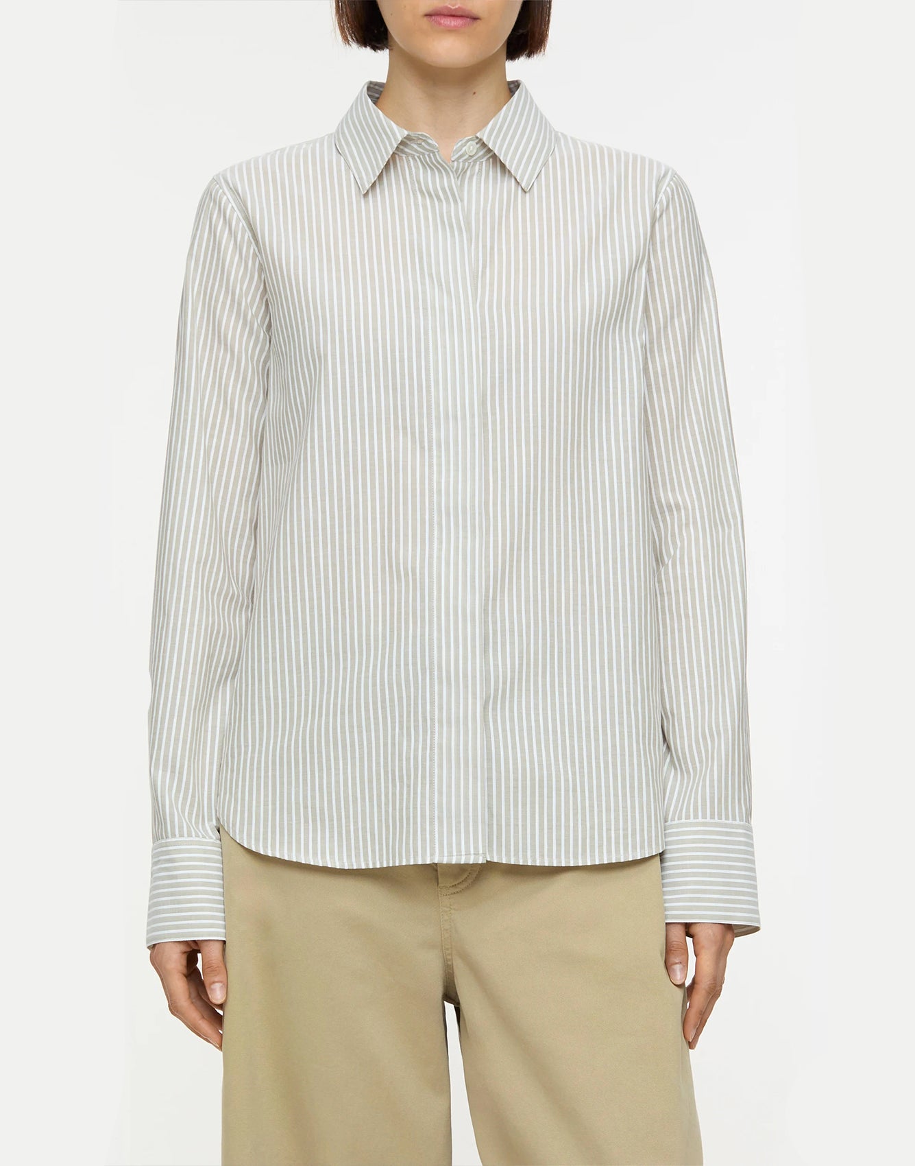 Closed Cotton Voile Blouse Warm Sand