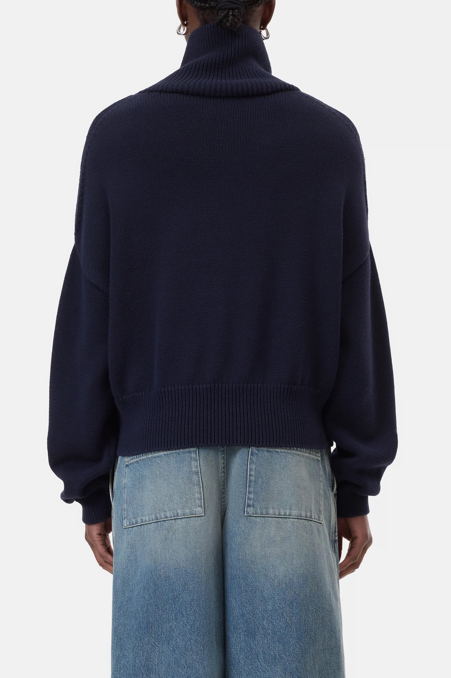 Closed Cropped Troyer Dark Navy