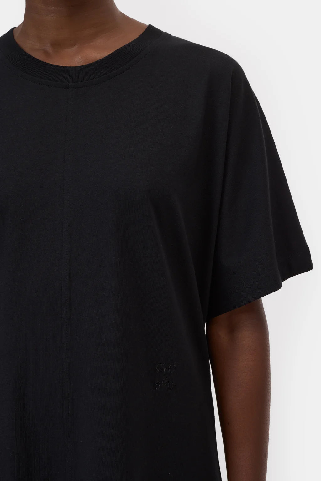 Closed Drapy Cotton Dress Black