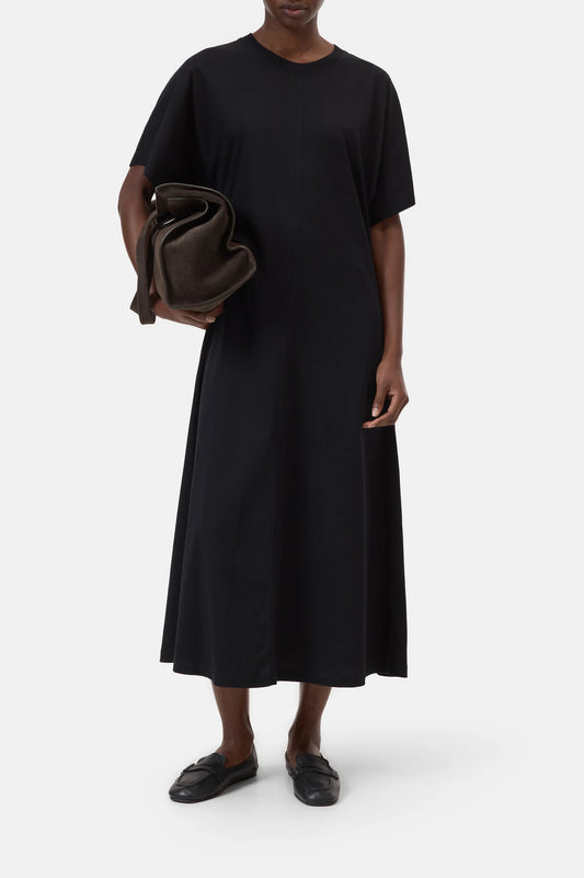Closed Drapy Cotton Dress Black