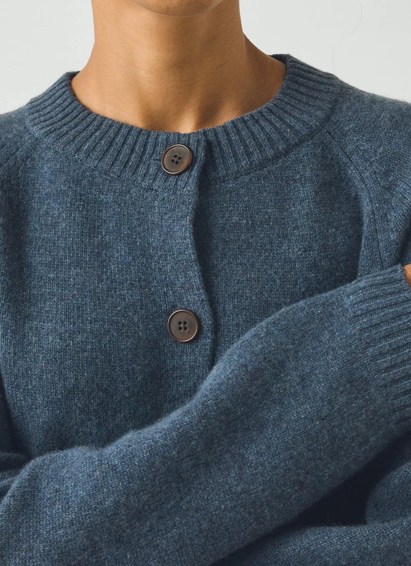 Toast Eden Wool Cashmere Raglan Cardigan Stormy Blue