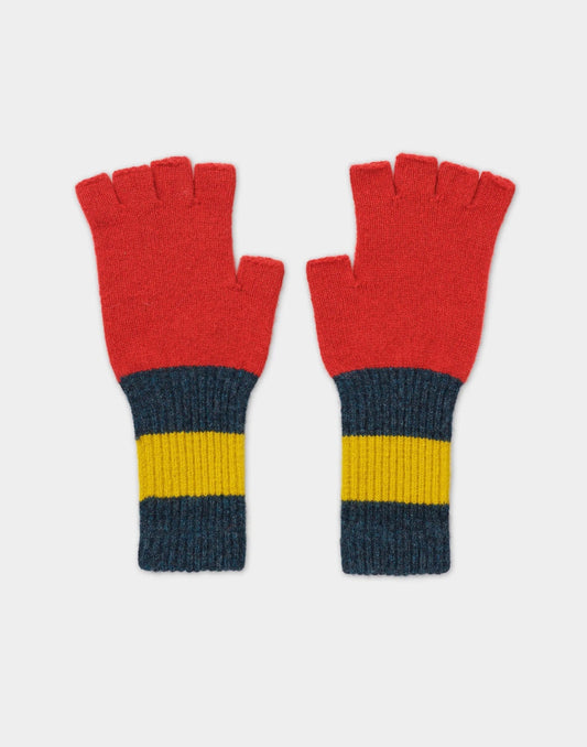 Jo Gordon Fingerless Gloves Red Dulse
