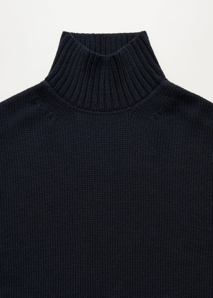 Aiayu Farah Sweater Highland Wool Black Navy
