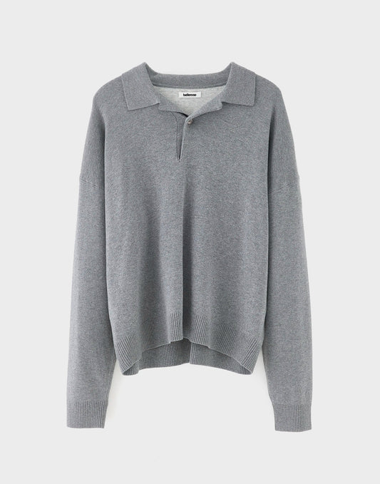 Bellerose Geobo Polo Neck Sweater Mid Grey/Oyster