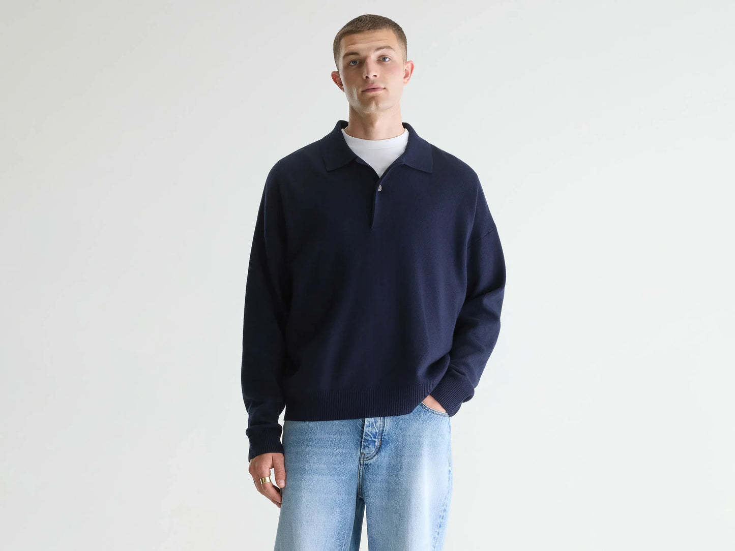 Bellerose Geobo Polo Neck Sweater Navy/Parker