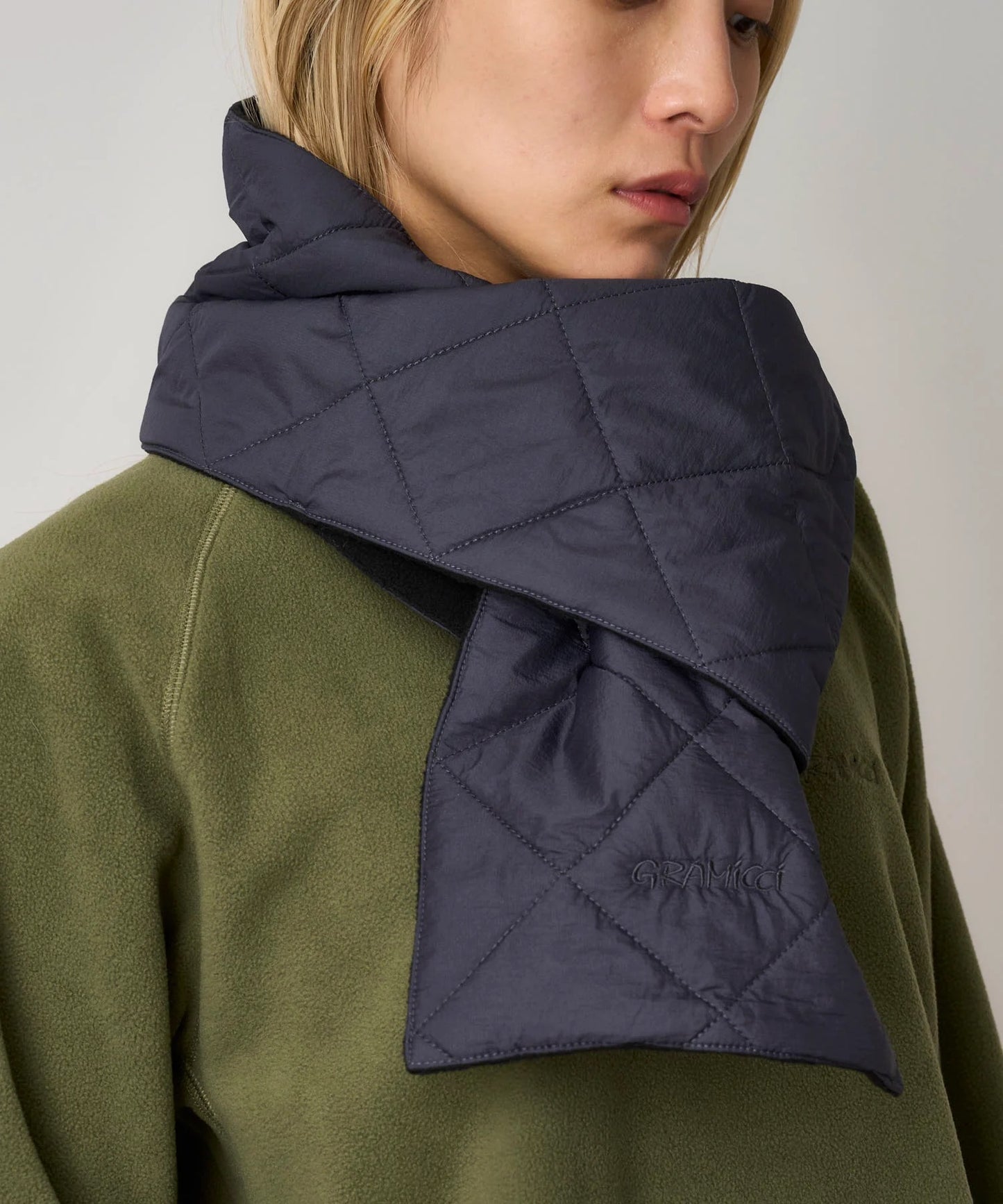 Gramicci Thermal Insulation Quilted Scarf Black