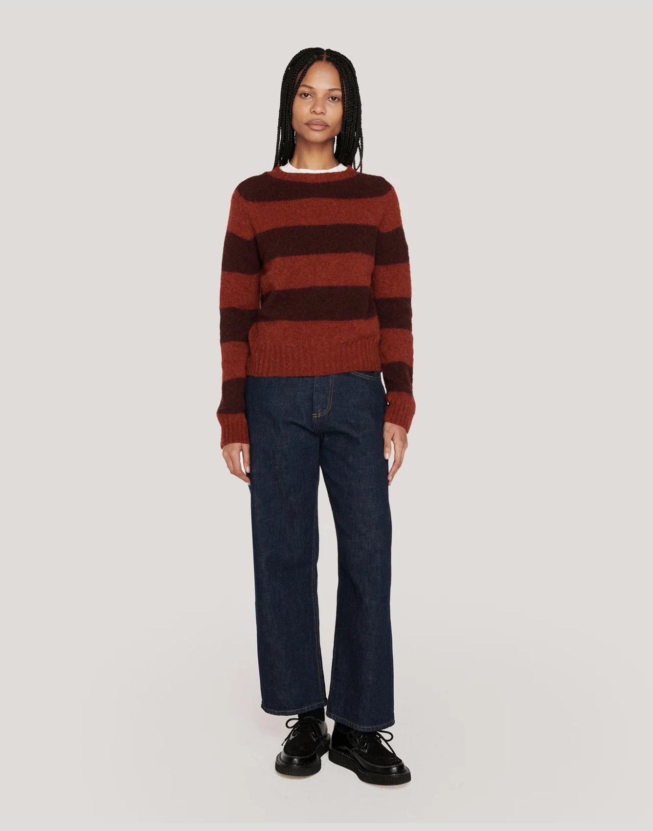 You Must Create Jets Stripe Jumper Burgundy
