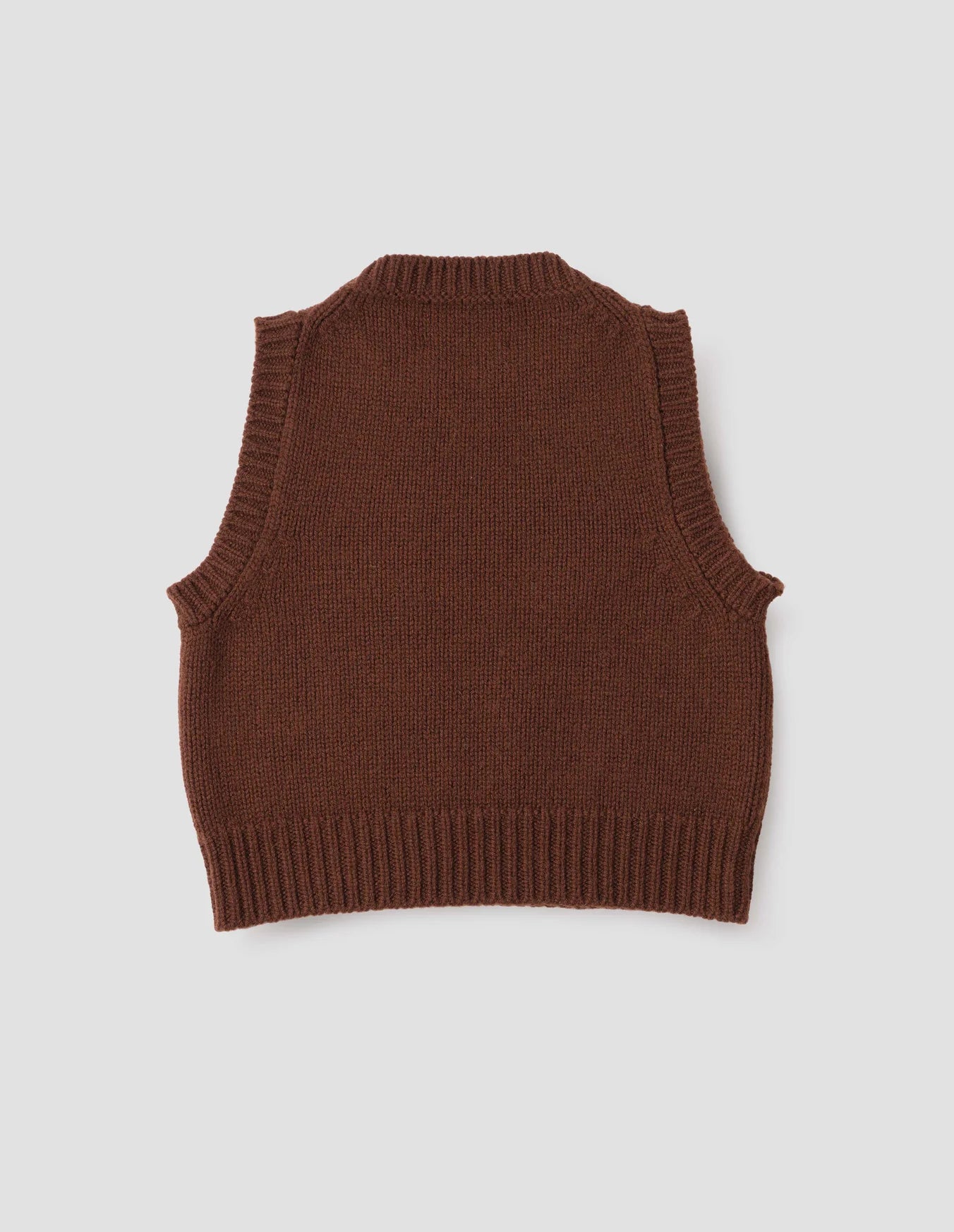 MHL. Chunky Crew Neck Slipover British Merino Rust Brown