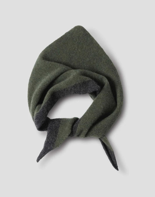 MHL. Tipped Scout Scarf Lambswool Green/Charcoal
