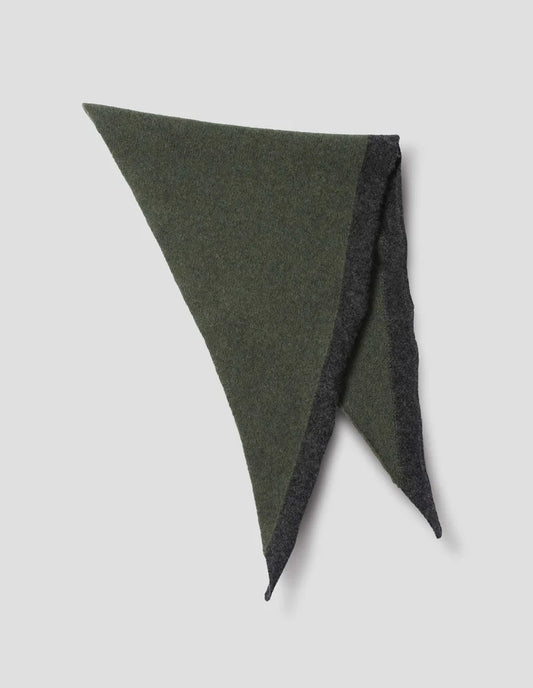 MHL. Tipped Scout Scarf Lambswool Green/Charcoal