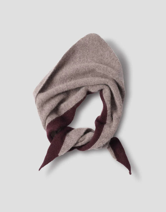 MHL. Tipped Scout Scarf Lambswool Pebble/Mahogany