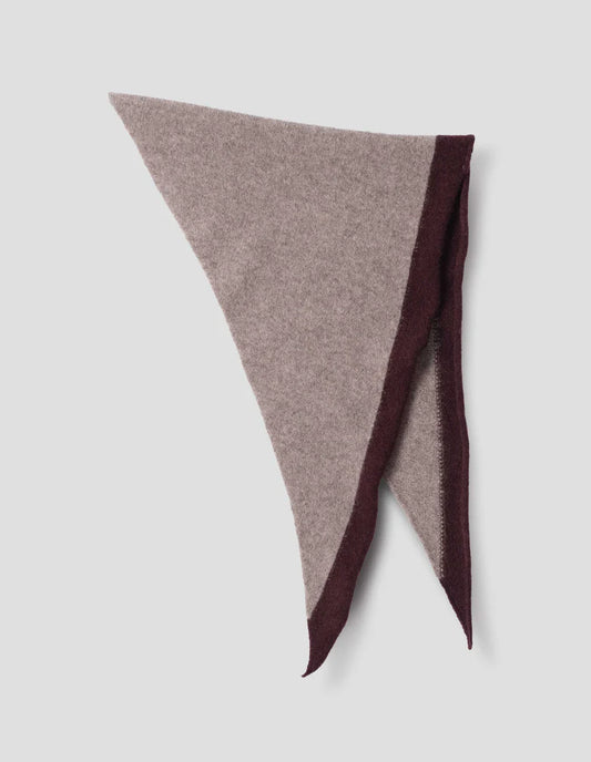 MHL. Tipped Scout Scarf Lambswool Pebble/Mahogany