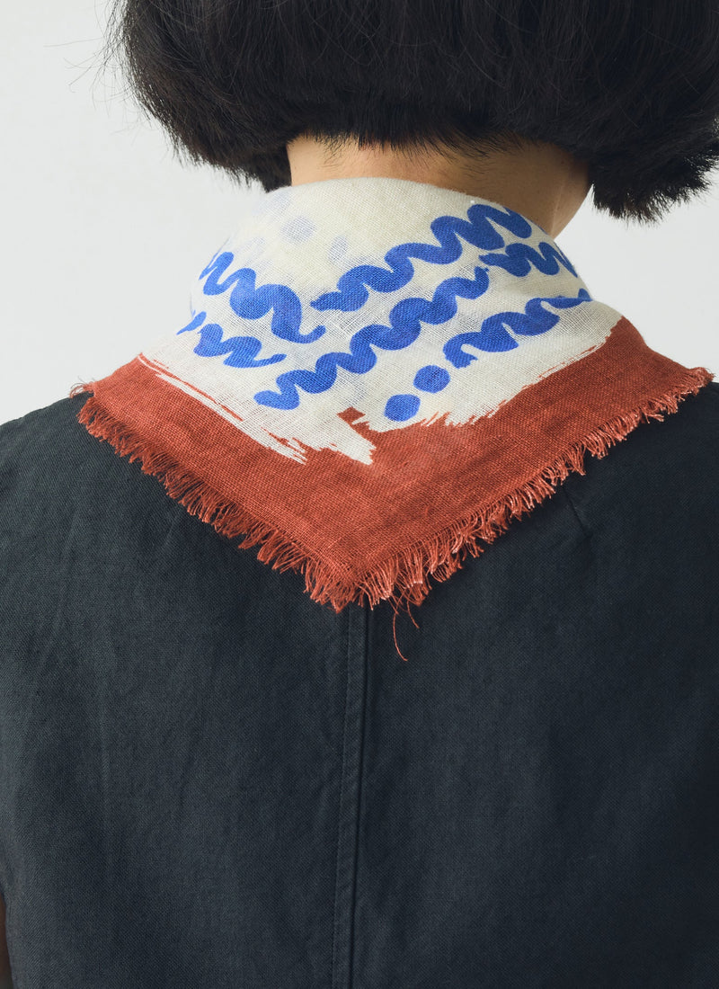 Toast Market Fish Linen Bandana Ecru