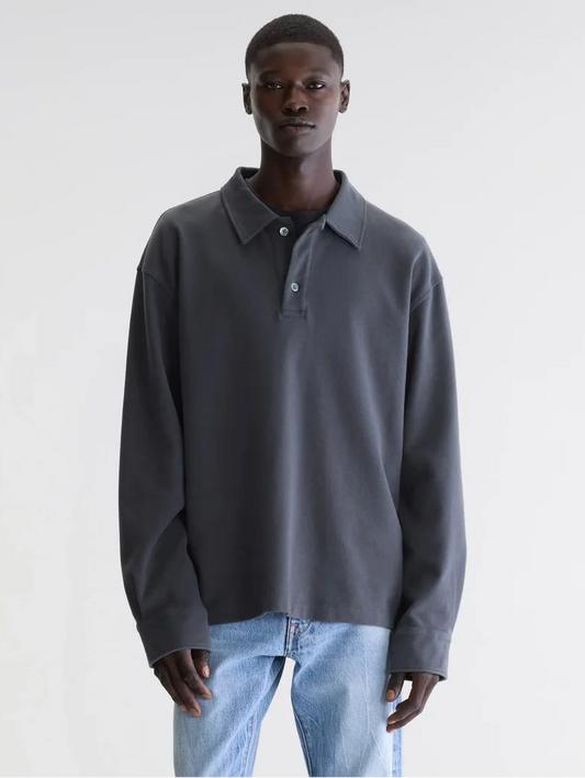 Bellerose Motoko Relaxed Polo Black Sand