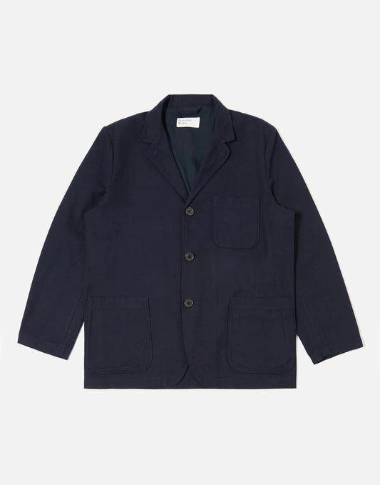 Universal Works Navy Brushed Moleskin Three Button Jacket
