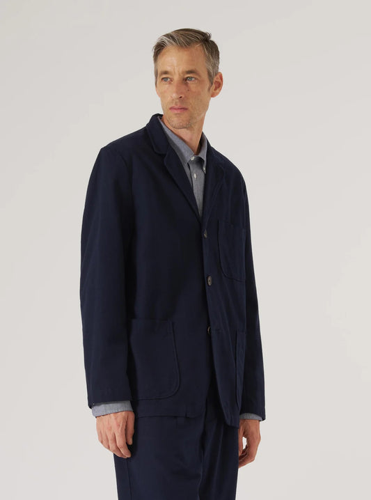 Universal Works Navy Brushed Moleskin Three Button Jacket