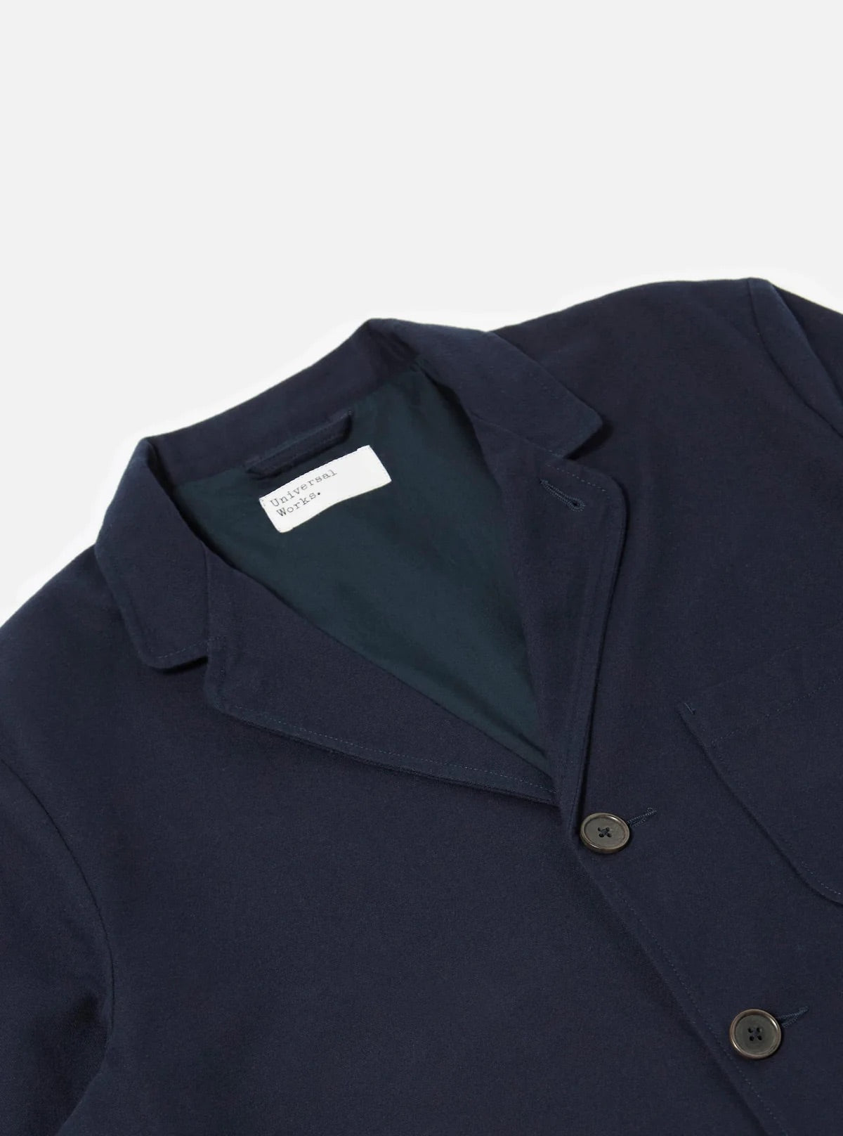 Universal Works Navy Brushed Moleskin Three Button Jacket