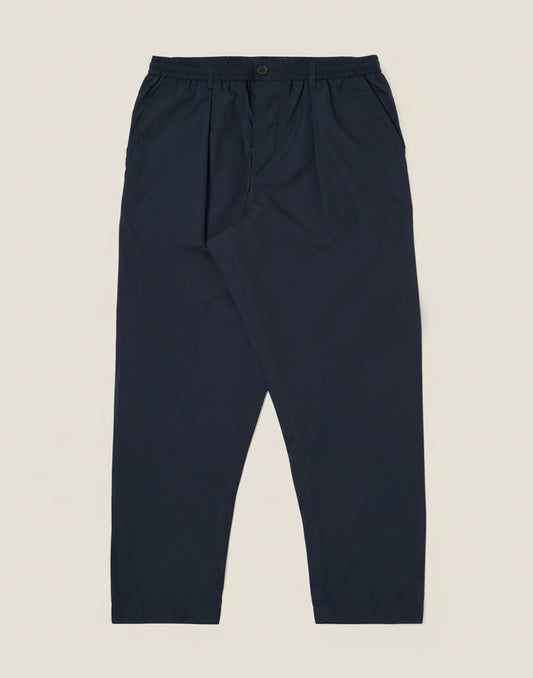 Universal Works Navy Recycled Polytech Pleated Track Pant