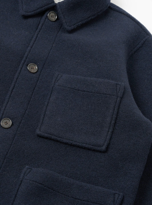 Universal Works Navy Techno Melton Plain Tag Jacket