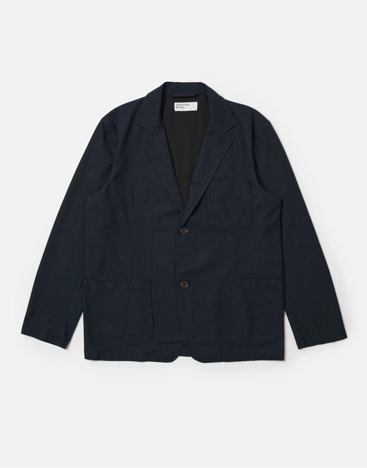 Universal Works Navy Valencia Cotton Two Button Jacket