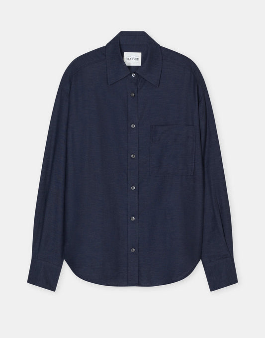 Closed Oversized Shirt in a Cotton Blend Smokey Blue