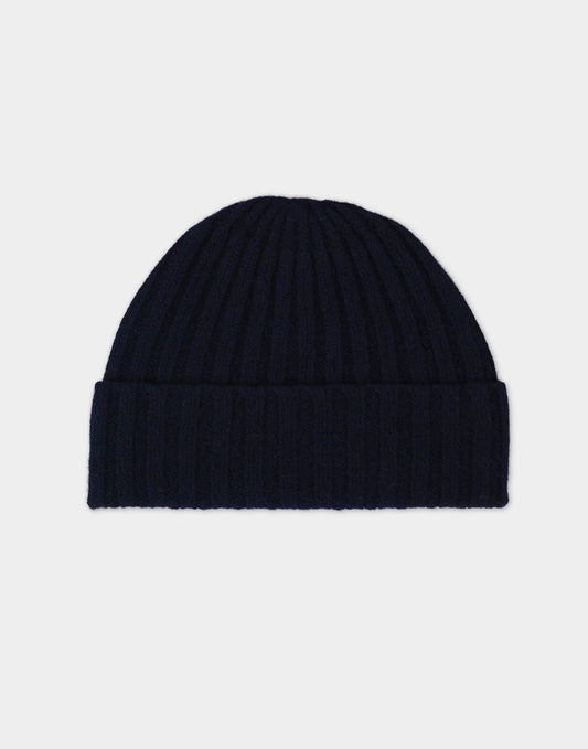 Jo Gordon Plain Ribbed Hat Nero Navy