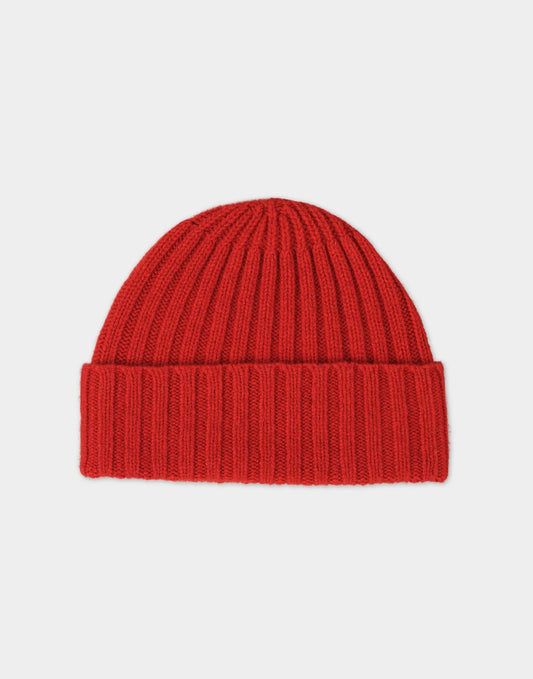 Jo Gordon Plain Ribbed Hat Red Dulse