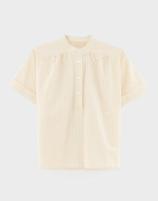 Bellerose Pear Short-sleeve Blouse Ecru-Storm