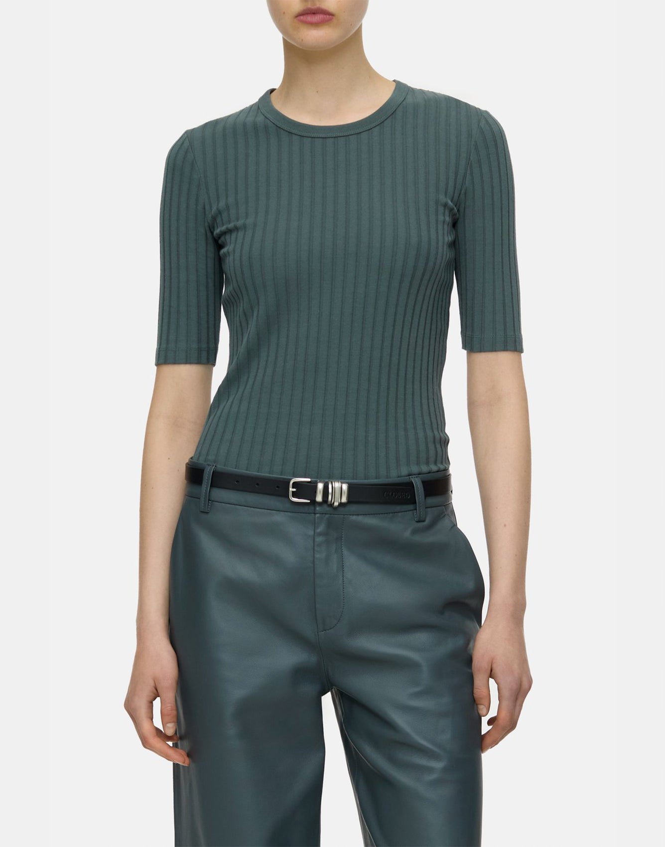 Closed Ribbed T-shirt Pini Green