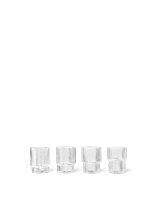 Ferm Living Ripple Low Glasses - Set of 4 Clear