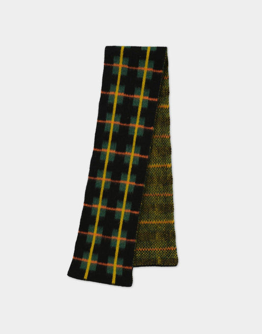 Jo Gordon Small Brushed Tartan Scarf Black