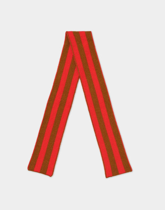 Jo Gordon Small Brushed Vertical Stripe Scarf Cumin/Poppy