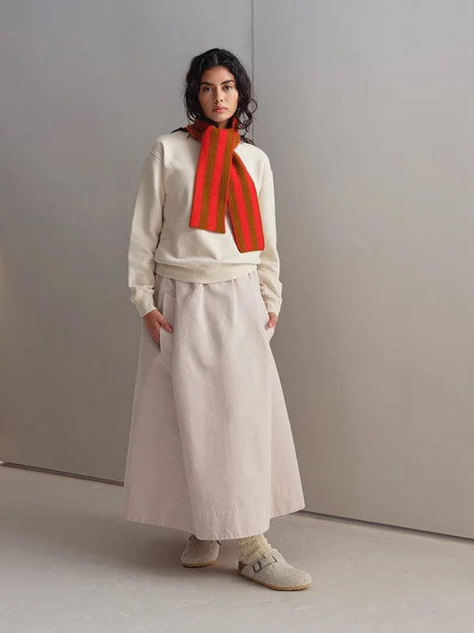 Jo Gordon Small Brushed Vertical Stripe Scarf Cumin/Poppy
