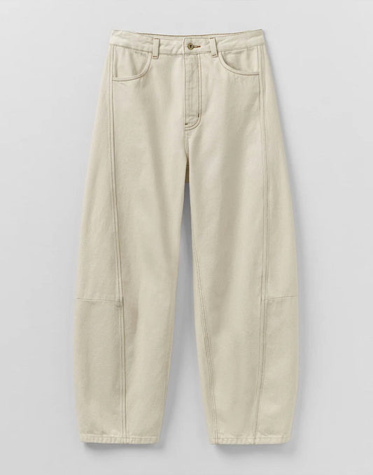 Toast Sculptural Seamed Denim Trousers Ecru