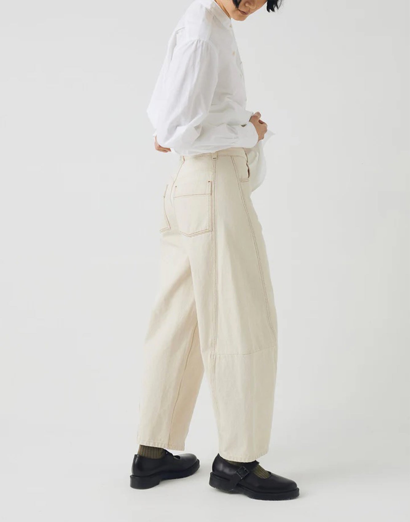 Toast Sculptural Seamed Denim Trousers Ecru