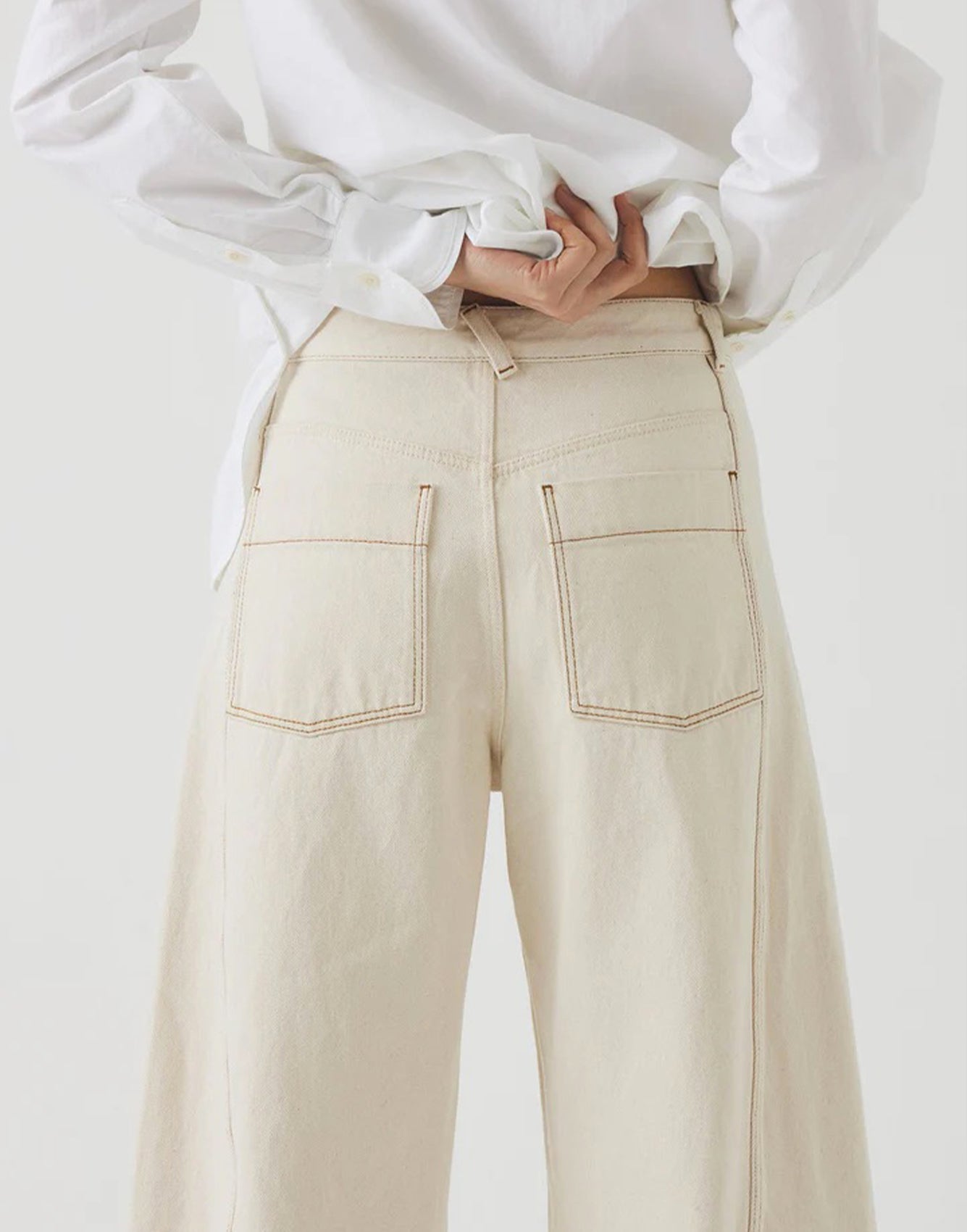 Toast Sculptural Seamed Denim Trousers Ecru