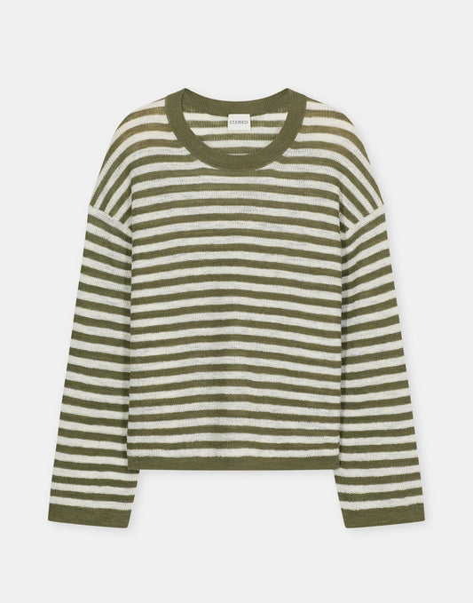 Closed Striped Jumper Hunter Green