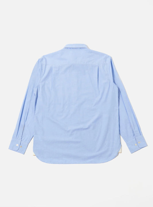 Universal Works Fil A Fil Mixed Square Pocket Shirt Sky/Blue