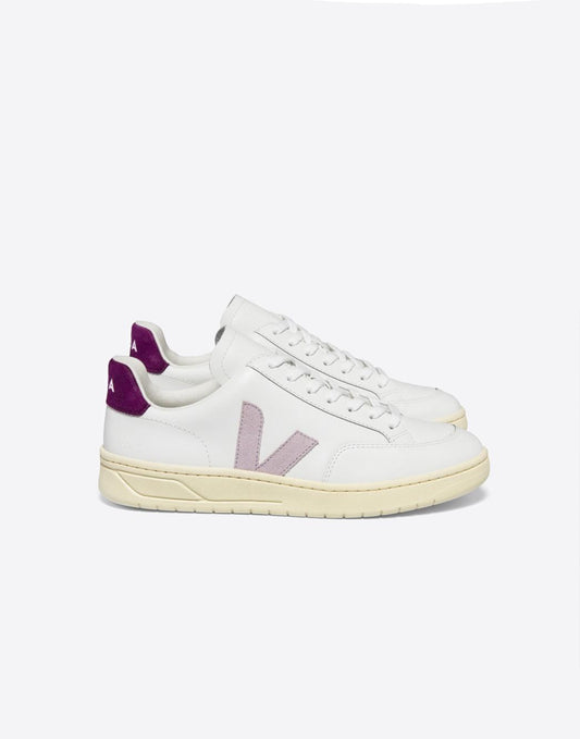 VEJA V-12 Leather White Parme Magenta