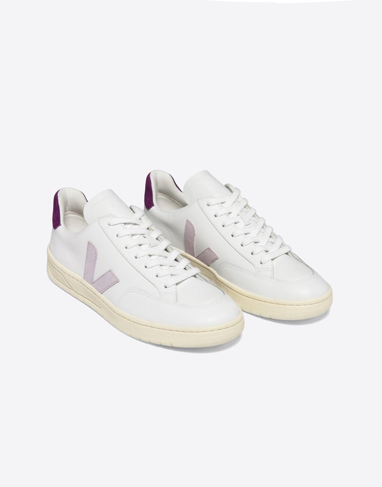 VEJA V-12 Leather White Parme Magenta