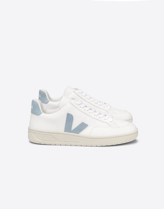 VEJA V-12 Leather White Steel